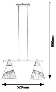 Rabalux 5666 - Lustr na lanku ISAAC 2xE27/60W/230V písková/bílá