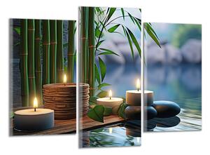Obraz na plátně Bambus a svíčky