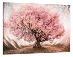 Obraz na zeď Rozkvetlý růžový strom