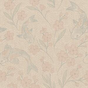 Tapety Kapři mezi květinami v jemných béžovo-růžových odstínech, Tapety květiny, a00766 : uwalls.cz
