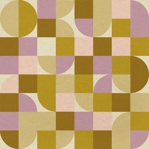 Tapety Modulární geometrie v růžových a hořčičných odstínech, Tapety abstraktní, a00770v1 : uwalls.cz
