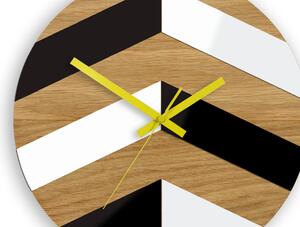 Dřevěné nástěnné hodiny Cikcak