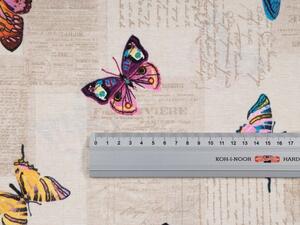 Biante Dekorační povlak na polštář Leona LN-006 Motýlci na béžovém 30 x 50 cm