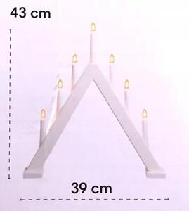 Vánoční svícen LED s dřevěnou lucernou, 43 × 39 cm, 220 V