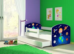 Dětská postel - Vesmír 2 140x70 cm + šuplík bílá