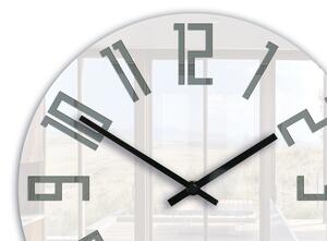 Moderní nástěnné hodiny SLIM Acrylic White-Grey