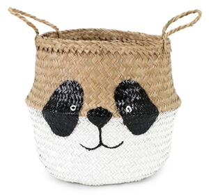 Dětský koš na hračky z mořské trávy v bílo-přírodní barvě ø 25x24 cm Panda – Compactor