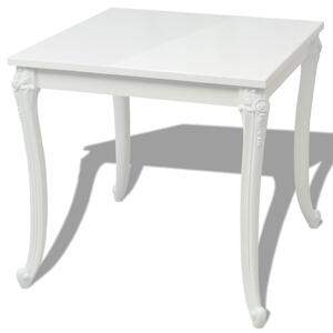 Jídelní stůl 80x80x76 cm vysoký lesk bílý