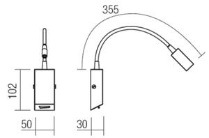 Redo 01-1195 - LED Flexibilní lampička HELLO LED/3W/230V chrom
