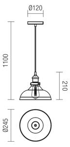 Redo 01-1002 - Lustr na lanku SAVILLE 1xE27/42W/230V