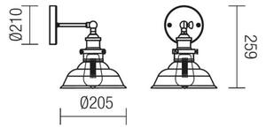 Redo 01-1026 - Nástěnné svítidlo SAVILLE 1xE27/42W/230V