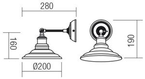 Redo 01-1289 - Nástěnné svítidlo SPINNER 1xE27/42W/230V