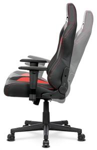 Herní židle ERACER F06 – ekokůže, černá/červená, nosnost 130 kg