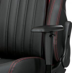 Herní židle ERACER F06 – ekokůže, černá/červená, nosnost 130 kg