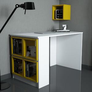 Hanah Home Psací stůl Boxe bílý/žlutý