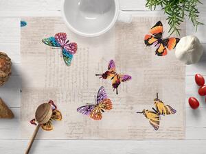 Biante Dekorační prostírání na stůl Leona LN-006 Motýlci na béžovém 30x40 cm