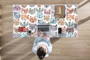 Velká ochranná podložka na stůl kočky akvarel