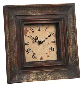 Vintage dřevěné stolní hodiny s římskými číslicemi - 23*5*23 cm / 16*20 cm