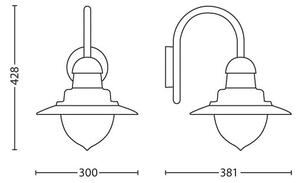 Philips 01652/52/PN - Venkovní nástěnné svítidlo MYGARDEN RAINDROP 1xE27/60W/230V IP44