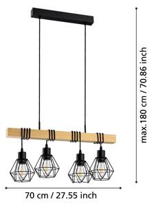 Eglo 44075 - Lustr na lanku TOWNSHEND 4xE27/60W/230V