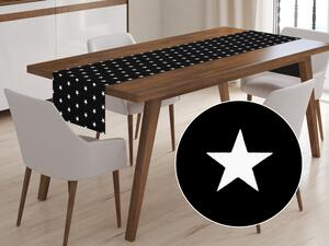 Biante Bavlněný běhoun na stůl Sandra SA-021 Bílé hvězdičky na černém 20x120 cm