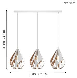 Eglo 43002 - Lustr na lanku CARLTON 3xE27/60W/230V