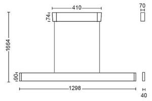Philips 40903/31/P9-LED RGBW Stmívatelný lustr na lanku Hue ENSIS 2xLED/39W/230V
