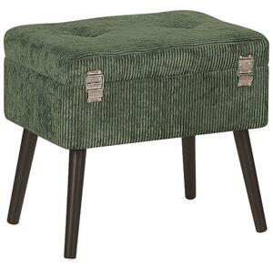 Manšestrová stolička s úložným prostorem zelená MALLARD