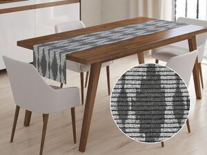 Biante Dekorační běhoun na stůl Leona LN-048 Tmavě šedé obrazce a proužky 20x120 cm