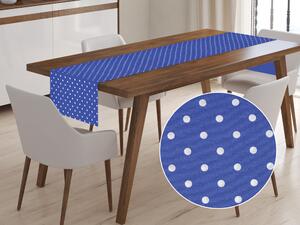 Biante Dekorační běhoun na stůl Leona LN-022 Bílé puntíky na sytě modrém 20x120 cm