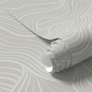 Tapety Vlny na šedo-olivovém pozadí s texturou látky, Tapety abstraktní, a00681 : uwalls.cz