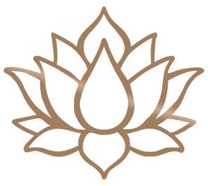 Hanah Home Nástěnná kovová dekorace Lotus 50x43 cm měděná