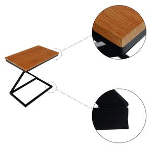Příruční / noční stolek, dub / černá, APIA