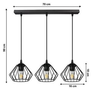 Lustr na lanku CEED 3xE27/60W/230V černá