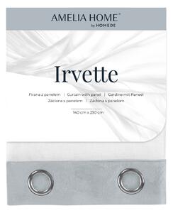 AmeliaHome Záclona Irvette Eyelets stříbrná, 140 x 250 cm
