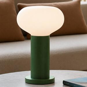 ALDEX Stolní lampa Flo, zelená, Ø 19 cm, sklo, Zelená, Obývací pokoj / jídelna, kov, Design