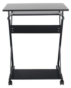 Pojízdný PC stůl / herní stůl s kolečky, černá, TARAK