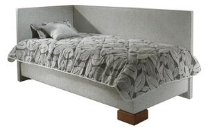 Čalouněná postel s úložným prostorem QUATRO 90x200 levá varianta s roštem ND 4, s matrací AQUAFLEX