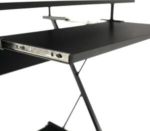 Pojízdný PC stůl / herní stůl s kolečky, černá, TARAK