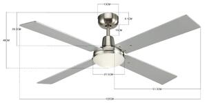 Lucci Air 210334 - Stropní ventilátor AIRFUSION 1xE27/60W/230V dřevo/chrom + DO
