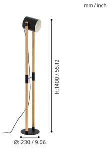 Eglo 43048 - Stojací lampa HORNWOOD 1xE27/28W/230V