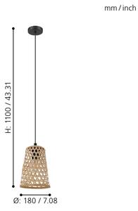 Eglo 43252 - Lustr na lanku CLAVERDON 1xE27/40W/230V pr. 180mm