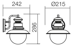 Redo 9045 - Venkovní nástěnné svítidlo SCOTT 1xE27/42W/230V IP44