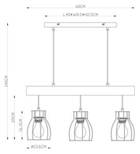 Globo 15326-3N - Lustr na lanku MINA 3xE27/40W/230V