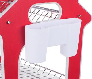 Verk 07116 Třípatrový odkapávač na nádobí červená
