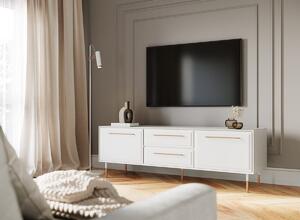 TV stolek, Rosa Bianca, borovice, bílá, 177x59x49 cm