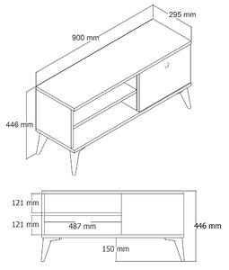 TV stolek/skříňka Rick (Ořech). 1072535