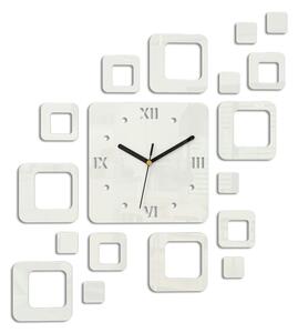 Mazur 3D nalepovací hodiny Roman Quadrat bílé