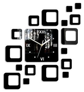 Mazur 3D nalepovací hodiny Roman Quadrat černé