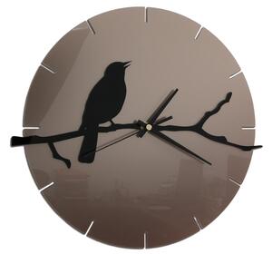 ModernClock Nástěnné hodiny Bird šedo-černé